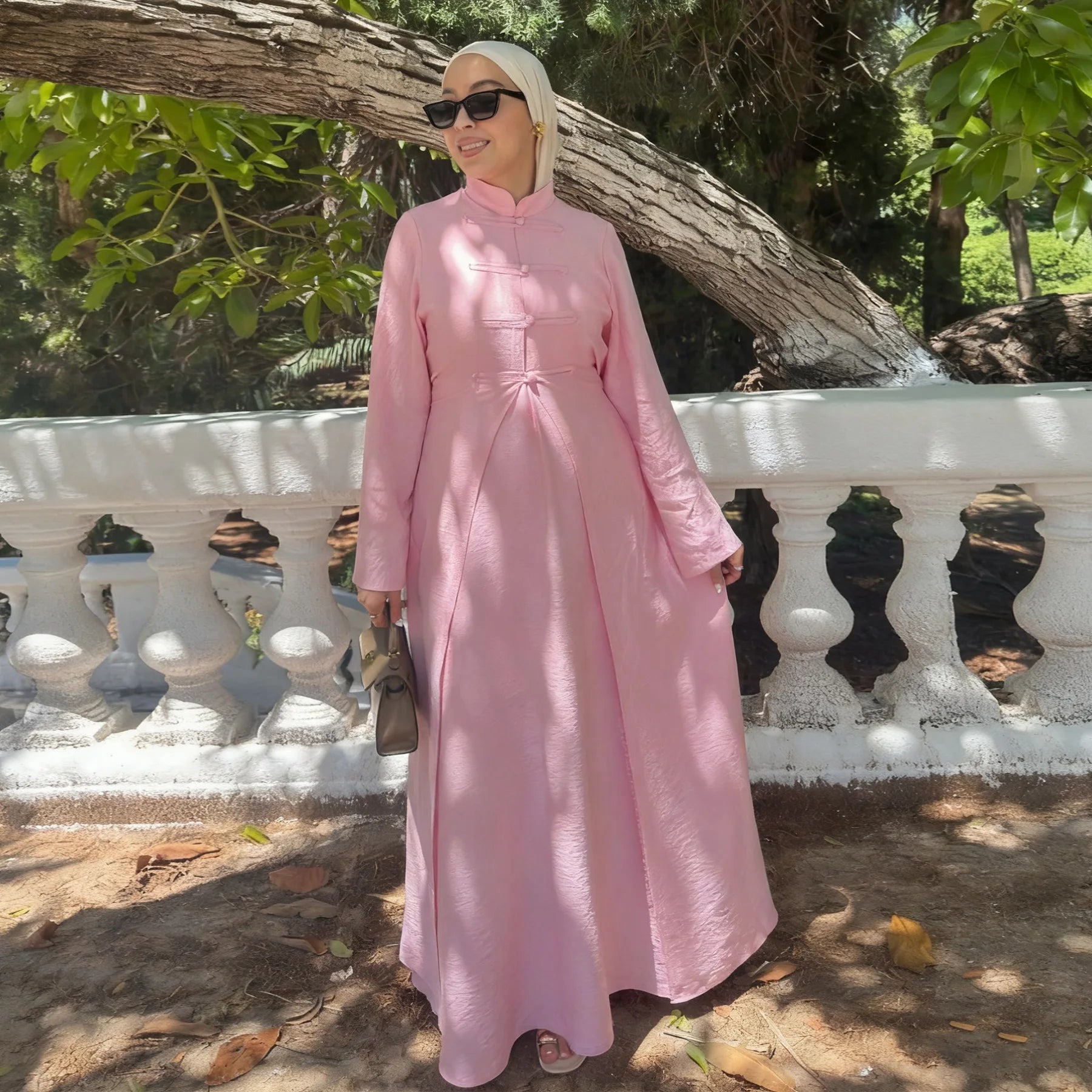 Eid Abaya vestido de mujer conjunto de 2 piezas cárdigan con botones Patchwork caftán musulmán vestido largo Jalabiya Ramadán Kaftan Vestidos Largos
