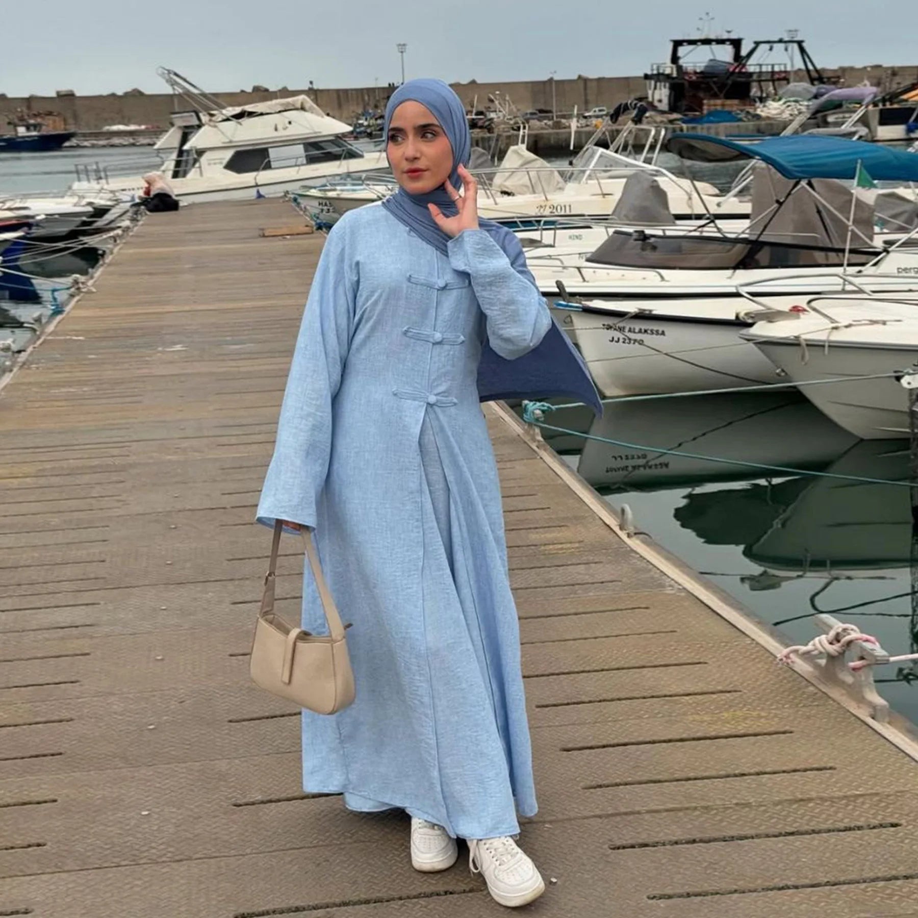 Eid Abaya vestido de mujer conjunto de 2 piezas cárdigan con botones Patchwork caftán musulmán vestido largo Jalabiya Ramadán Kaftan Vestidos Largos