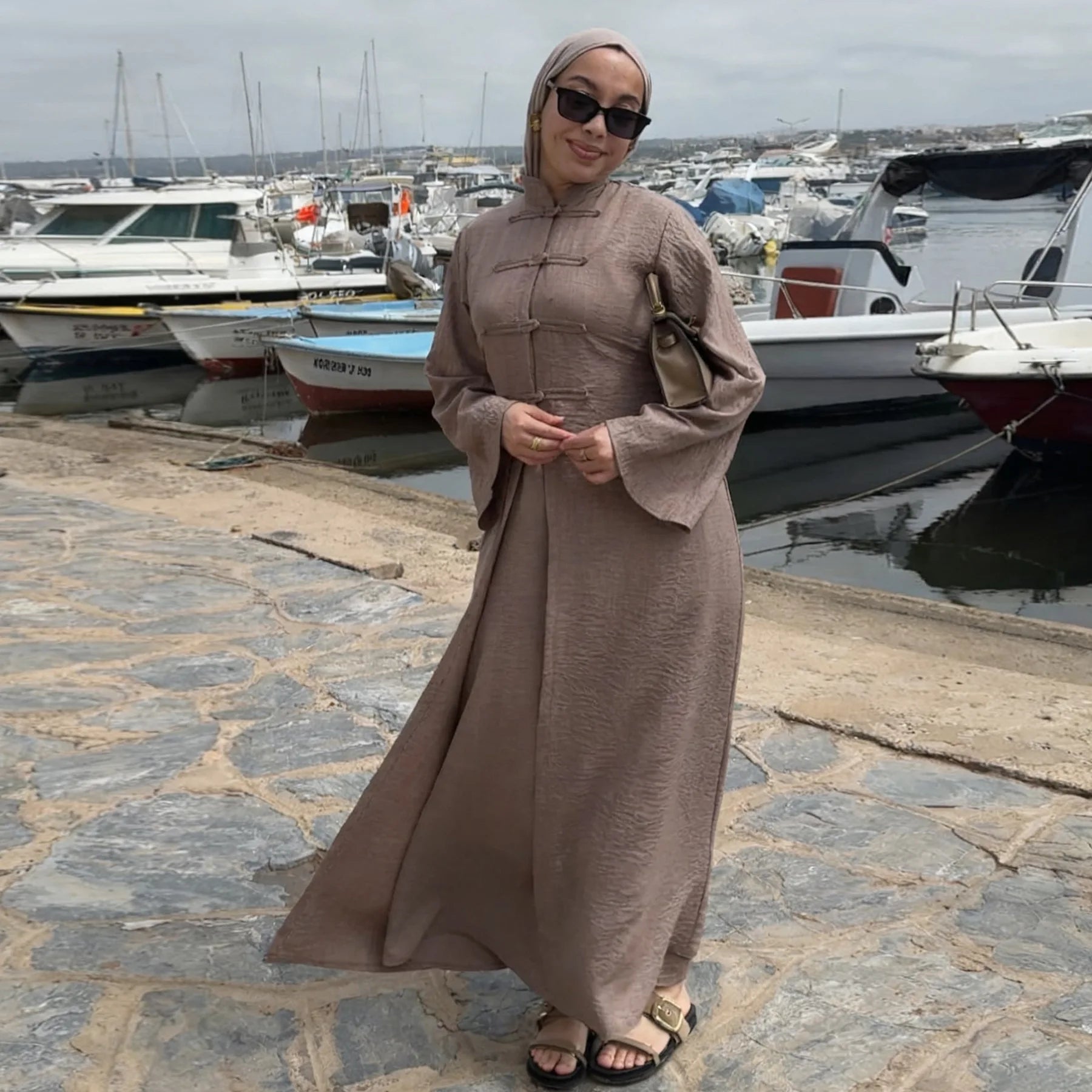 Eid Abaya vestido de mujer conjunto de 2 piezas cárdigan con botones Patchwork caftán musulmán vestido largo Jalabiya Ramadán Kaftan Vestidos Largos