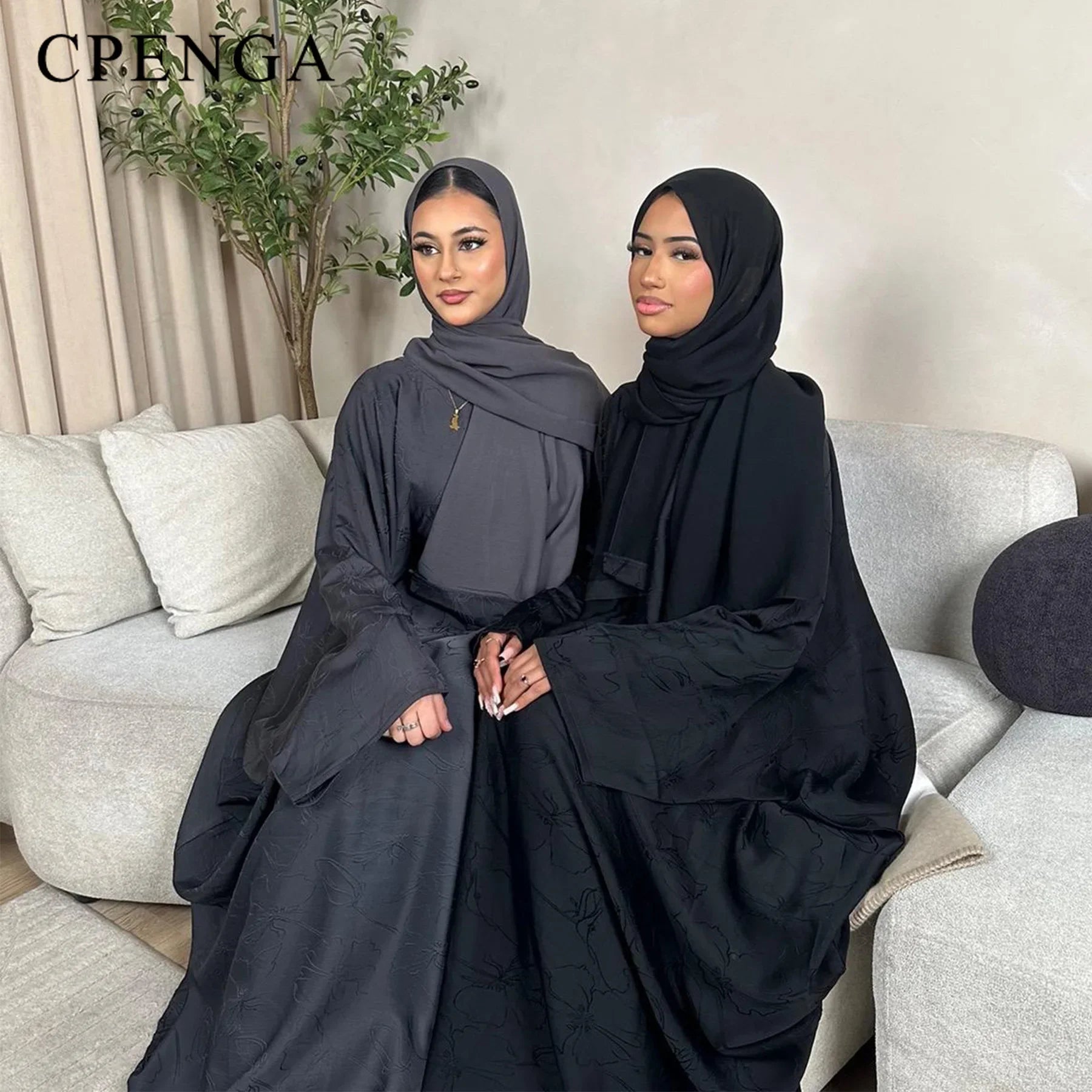 Conjuntos de ropa musulmana de lujo de 2 piezas para mujer, vestido Abaya Hijab de Ramadán de Dubái, caftán de fiesta islámica, vestido elegante turco 2025