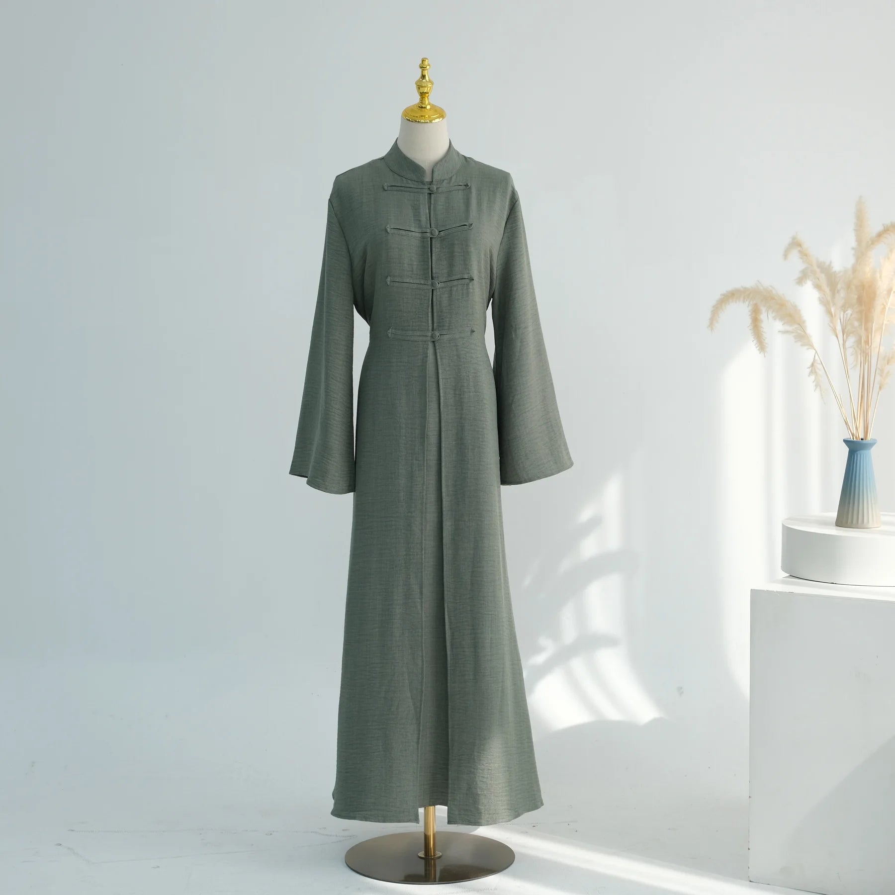 Eid Abaya vestido de mujer conjunto de 2 piezas cárdigan con botones Patchwork caftán musulmán vestido largo Jalabiya Ramadán Kaftan Vestidos Largos