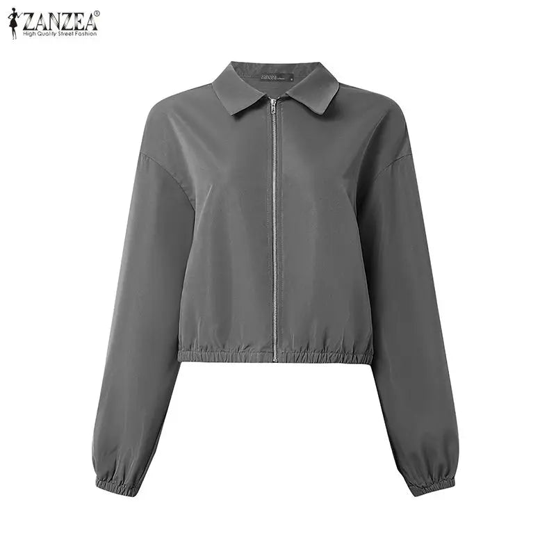 ZANZEA Trajes de falda para mujeres musulmanas, chaquetas de manga larga con cremallera y faldas largas en forma de A, conjuntos de 2 piezas, atuendos informales islámicos Hijabis